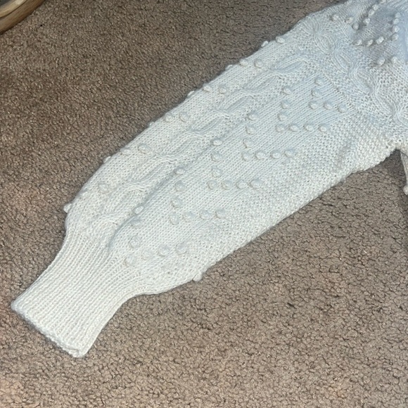 Andean Imports Peru Vintage 100% Alpaca Wool Hand Knit Cable Knit Bobble Sweater - Picture 5 of 8